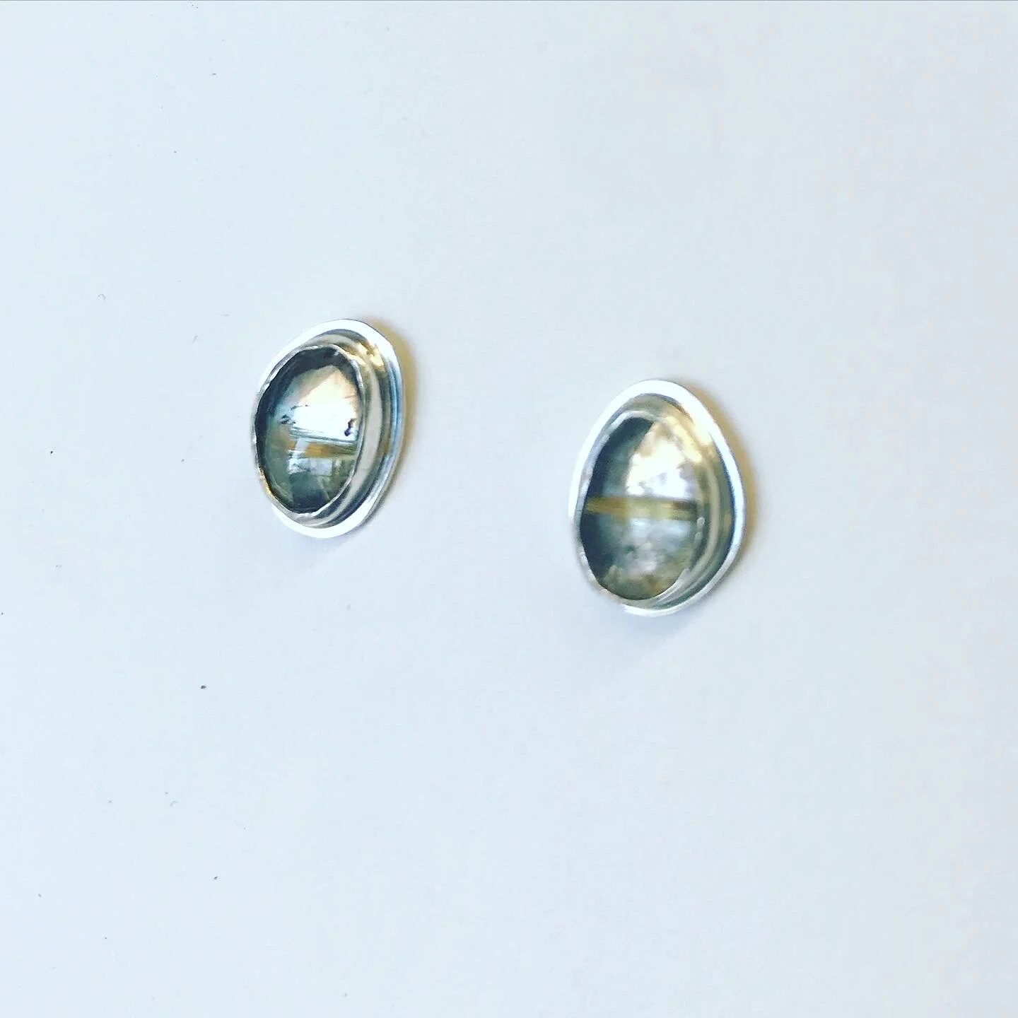 Rutilated Quartz Stud Earrings