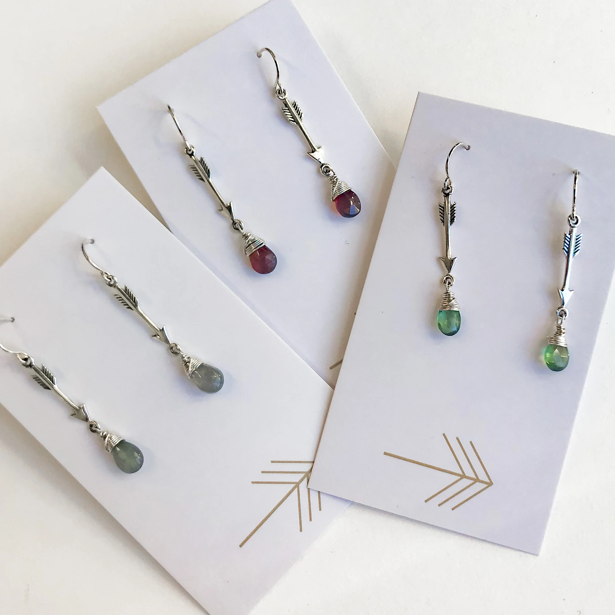 Arrow Gemstone Earrings
