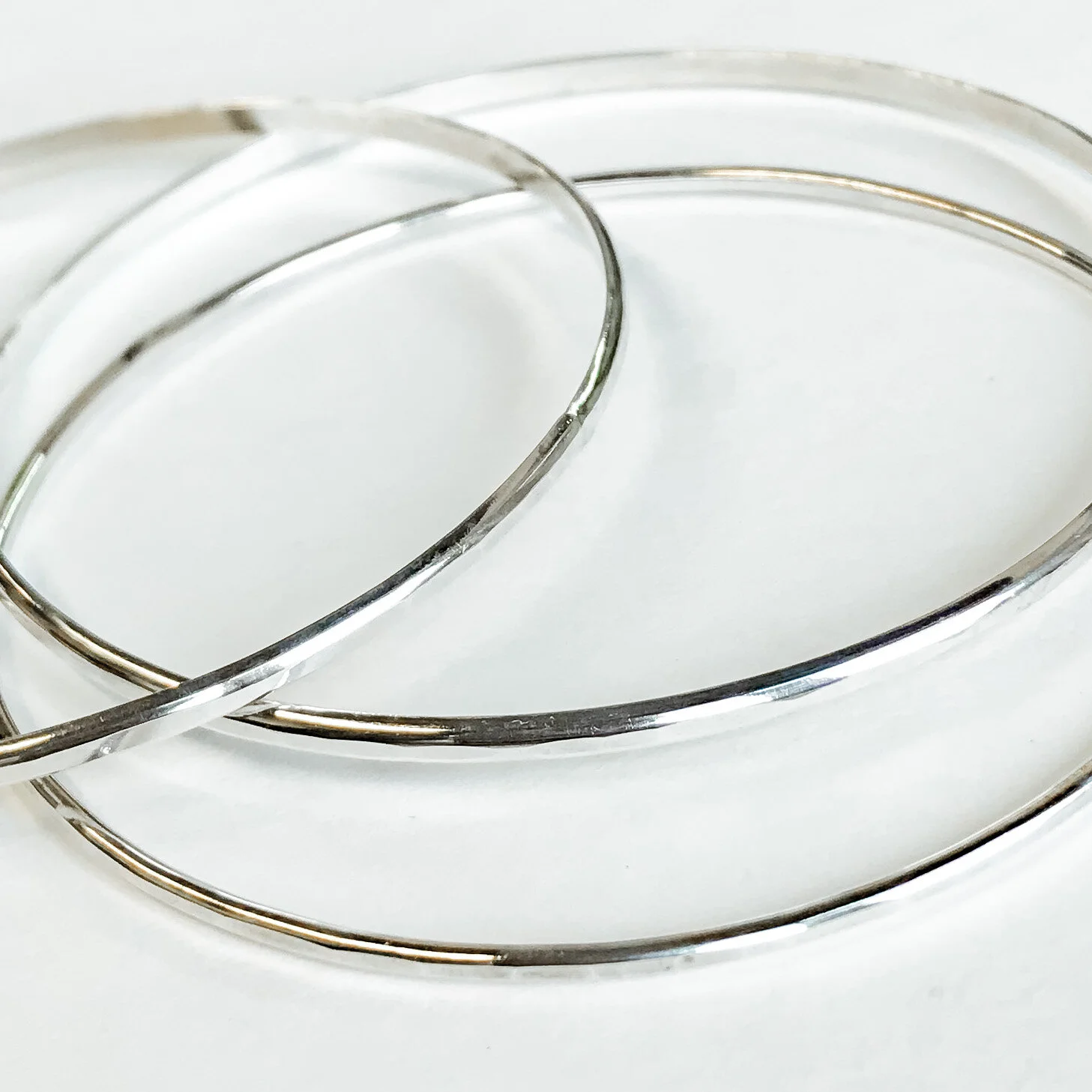 Sterling Silver Hammered Bangle