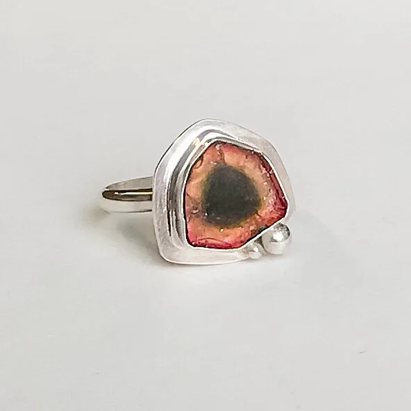 TD Watermelon Tourmaline Ring, size 7.5
