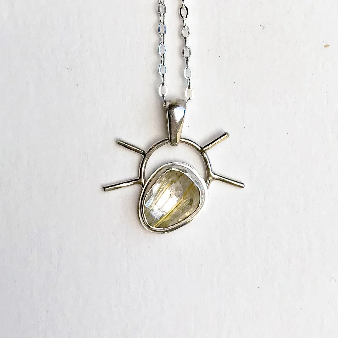 Summer Solstice Golden Rutilated Quartz Necklace