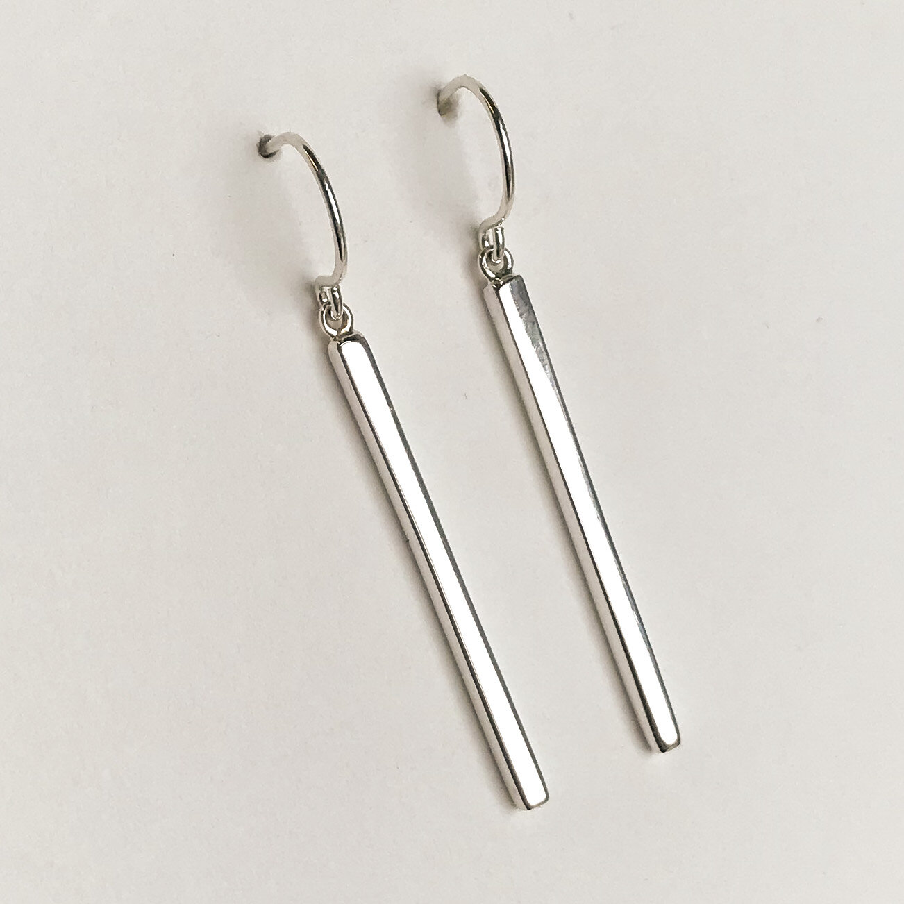 TMC  Silver Bar Earrings, long