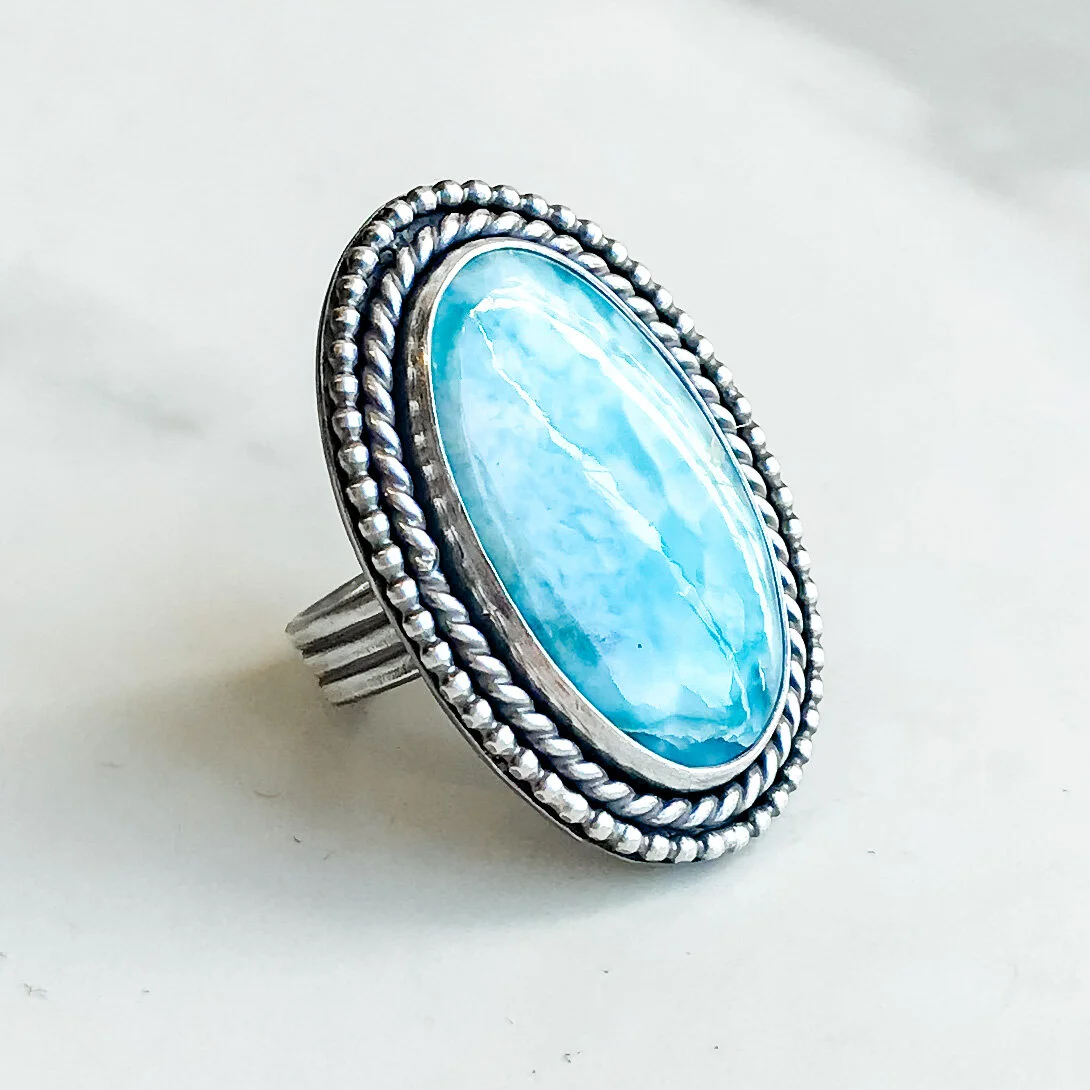 Larimar Ring, size 7.5