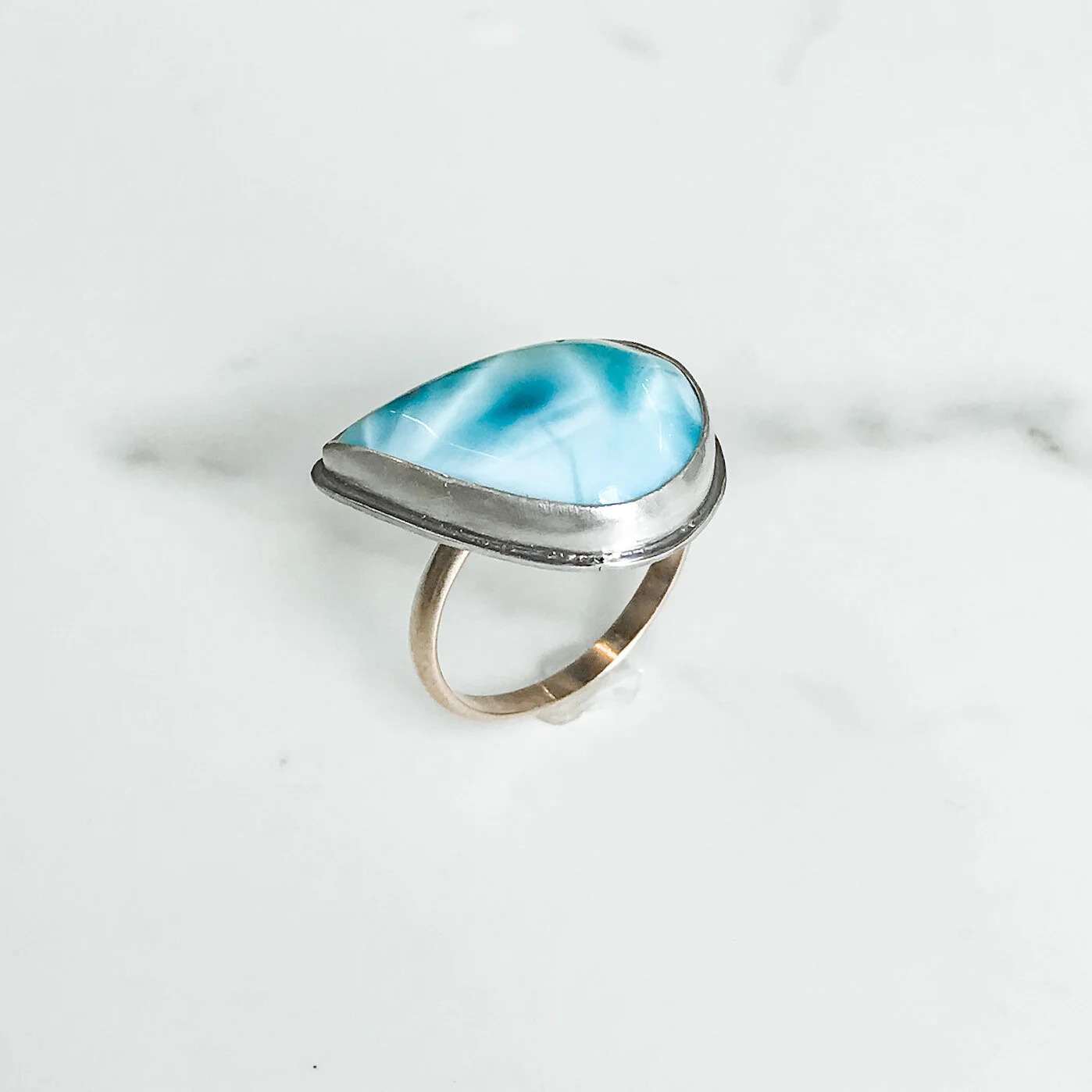 Mysteries of the Deep Larimar Ring, size 8.5