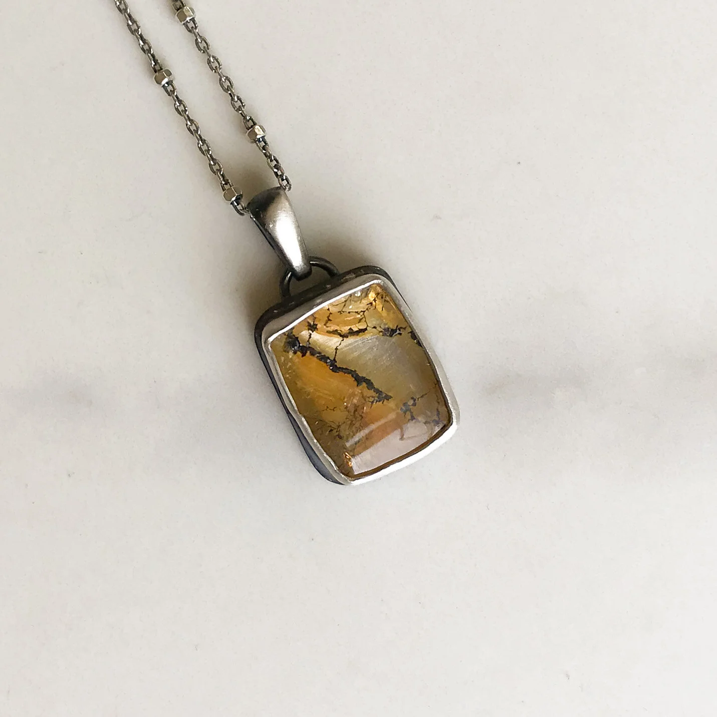 Warm Days, Cool Nights Dendritic Quartz Necklace