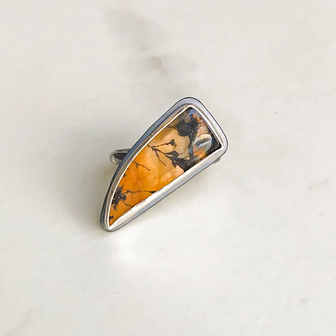 The Crow's Beak Dendritic Quartz Ring