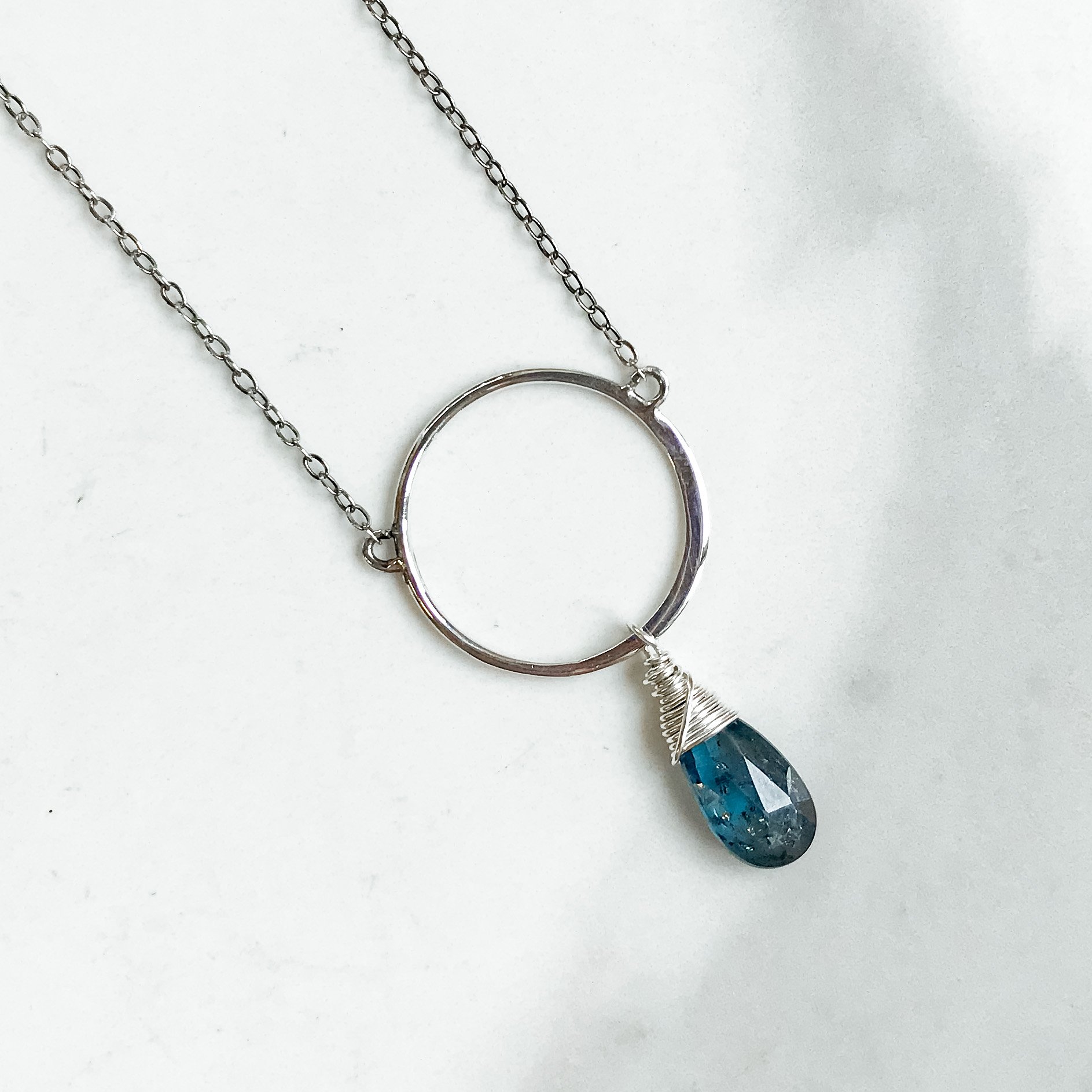 Royal Kyanite Hoop Necklace