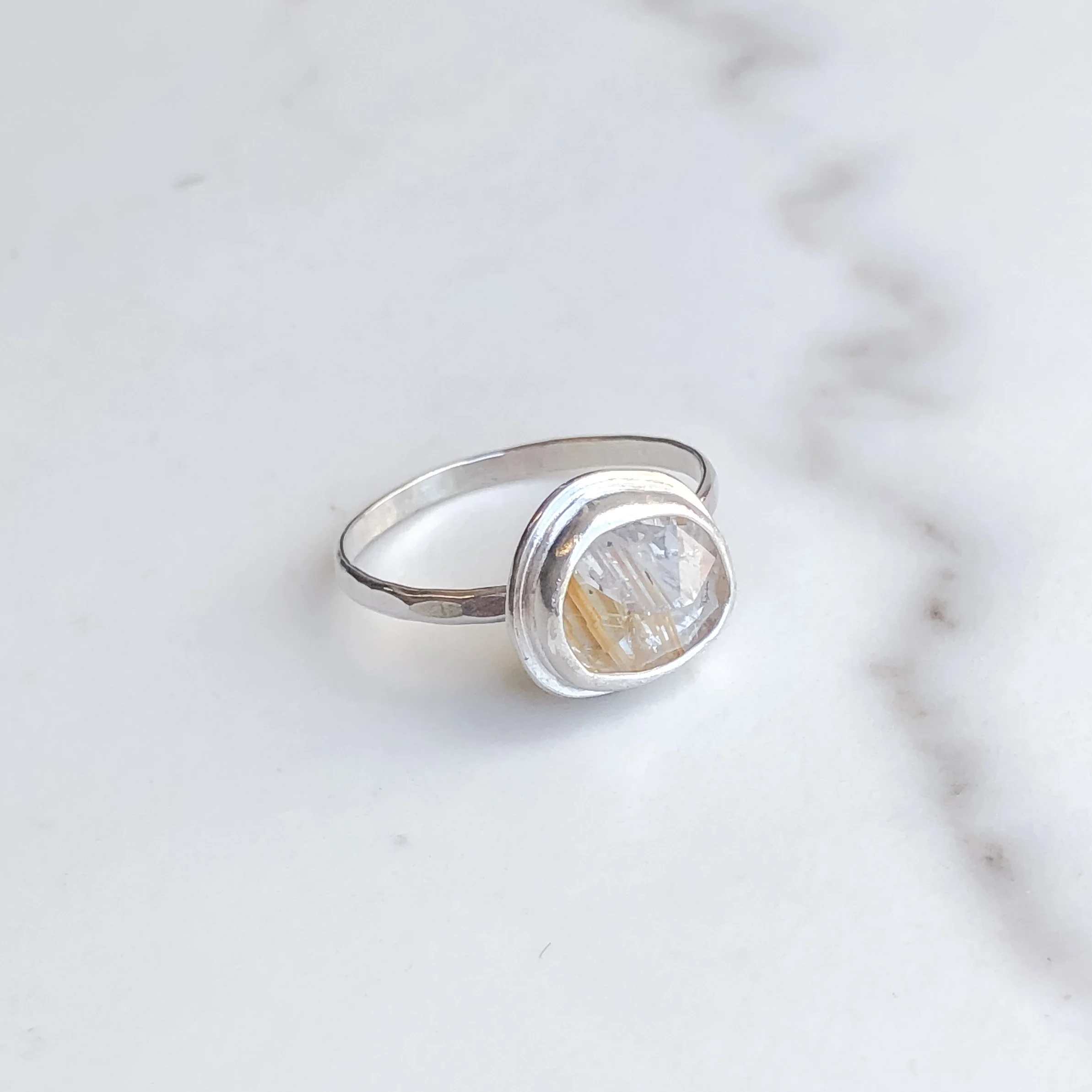Golden Rutilated Quartz Ring