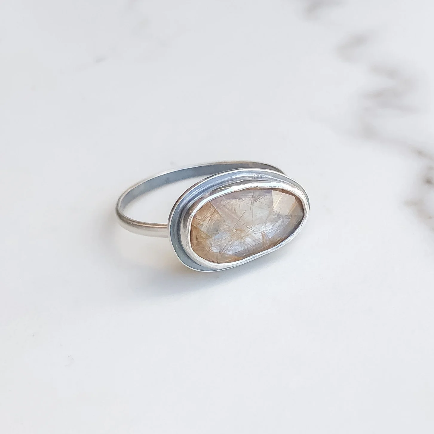 Golden Rutilated Quartz Ring