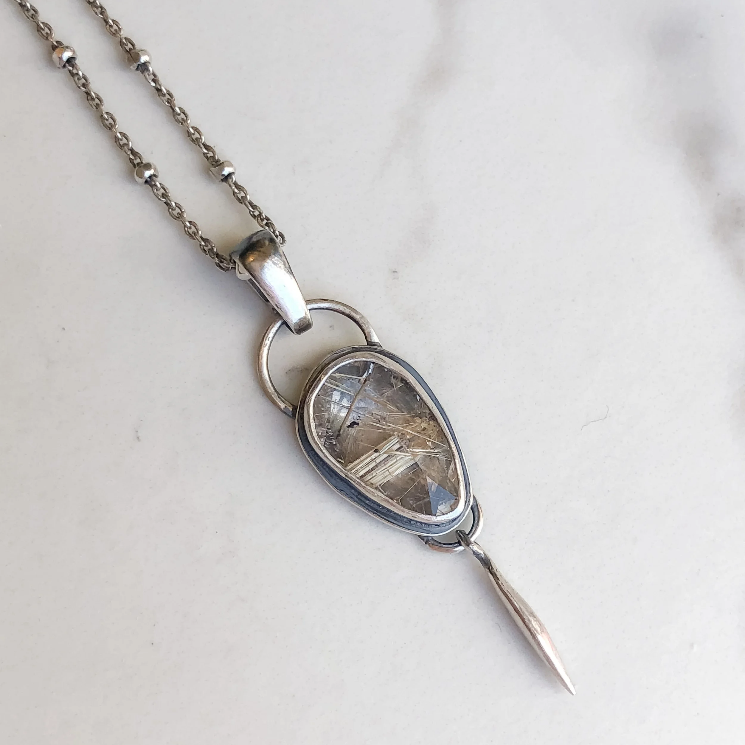 Golden Rutilated Quartz Necklace