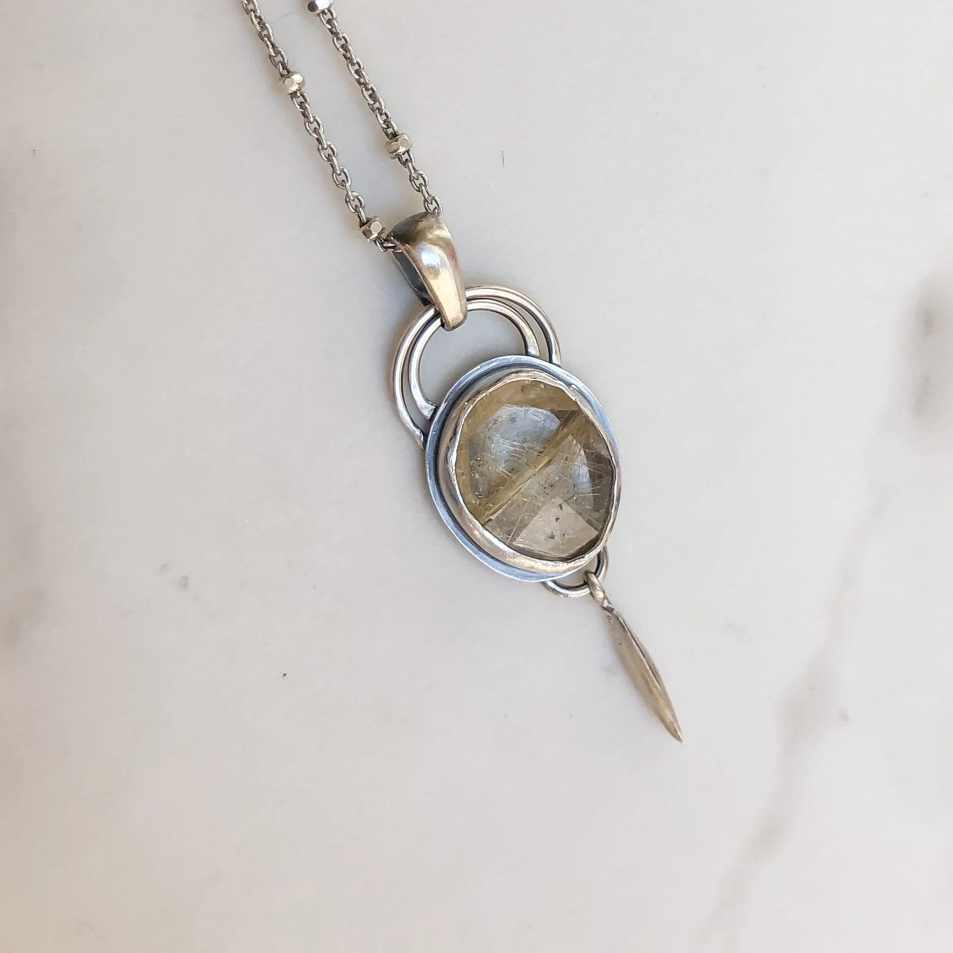 Golden Rutilated Quartz Necklace