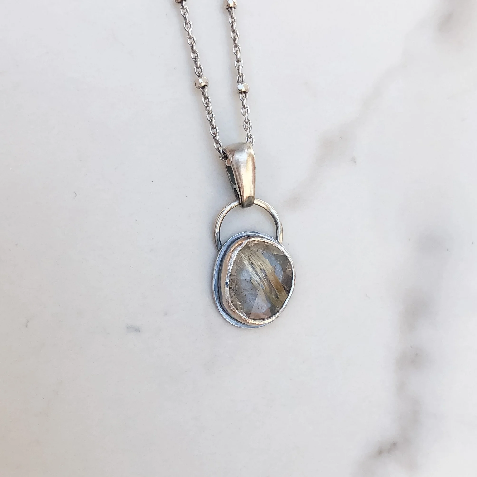 Golden Rutilated Quartz Necklace