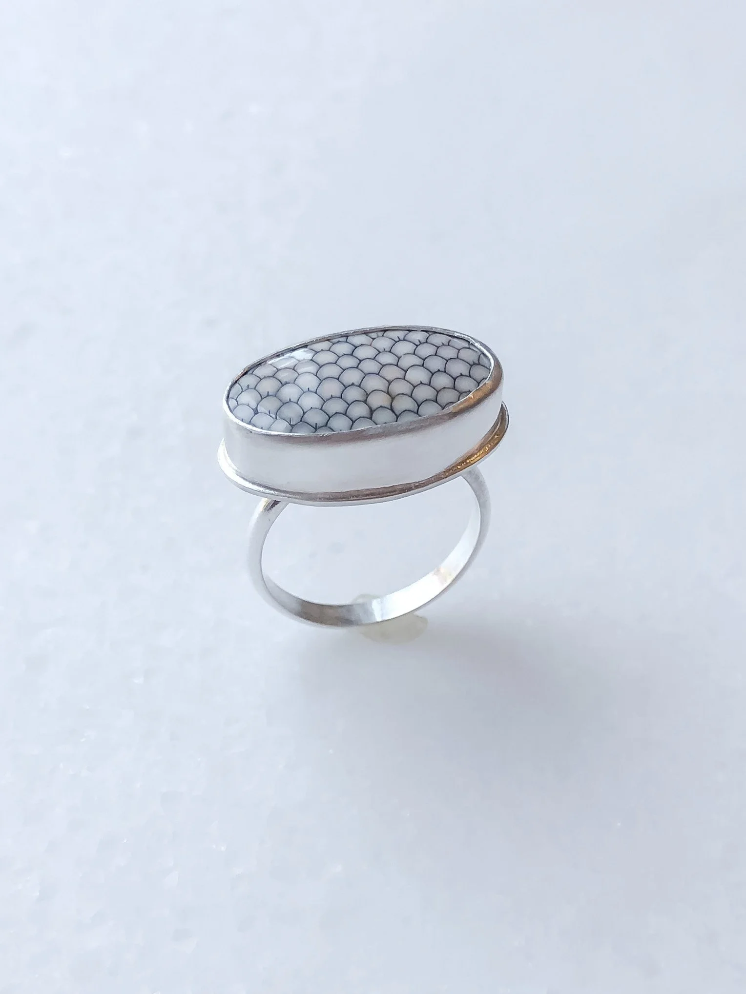 Snake Skin Agate Ring