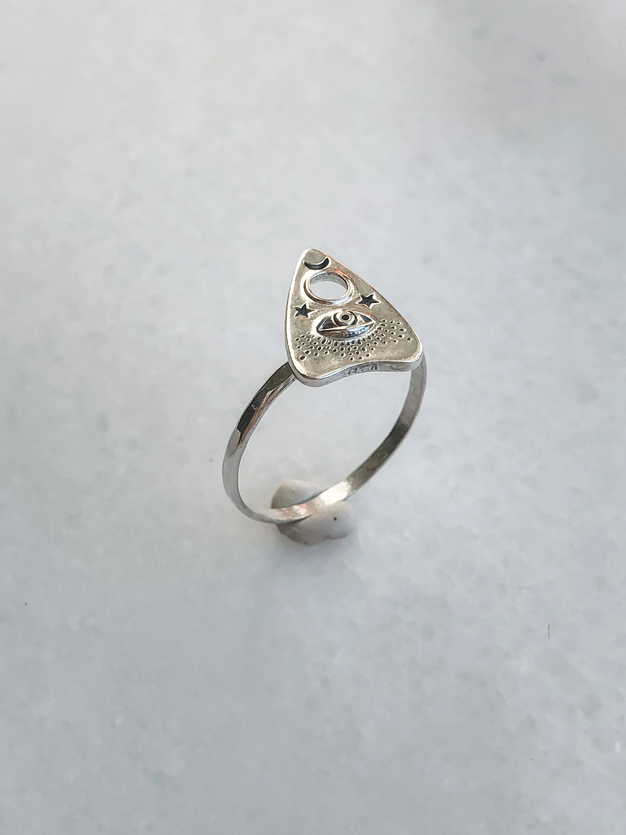 IS THERE ANYONE WITH US TONIGHT?   Silver Planchette Ring