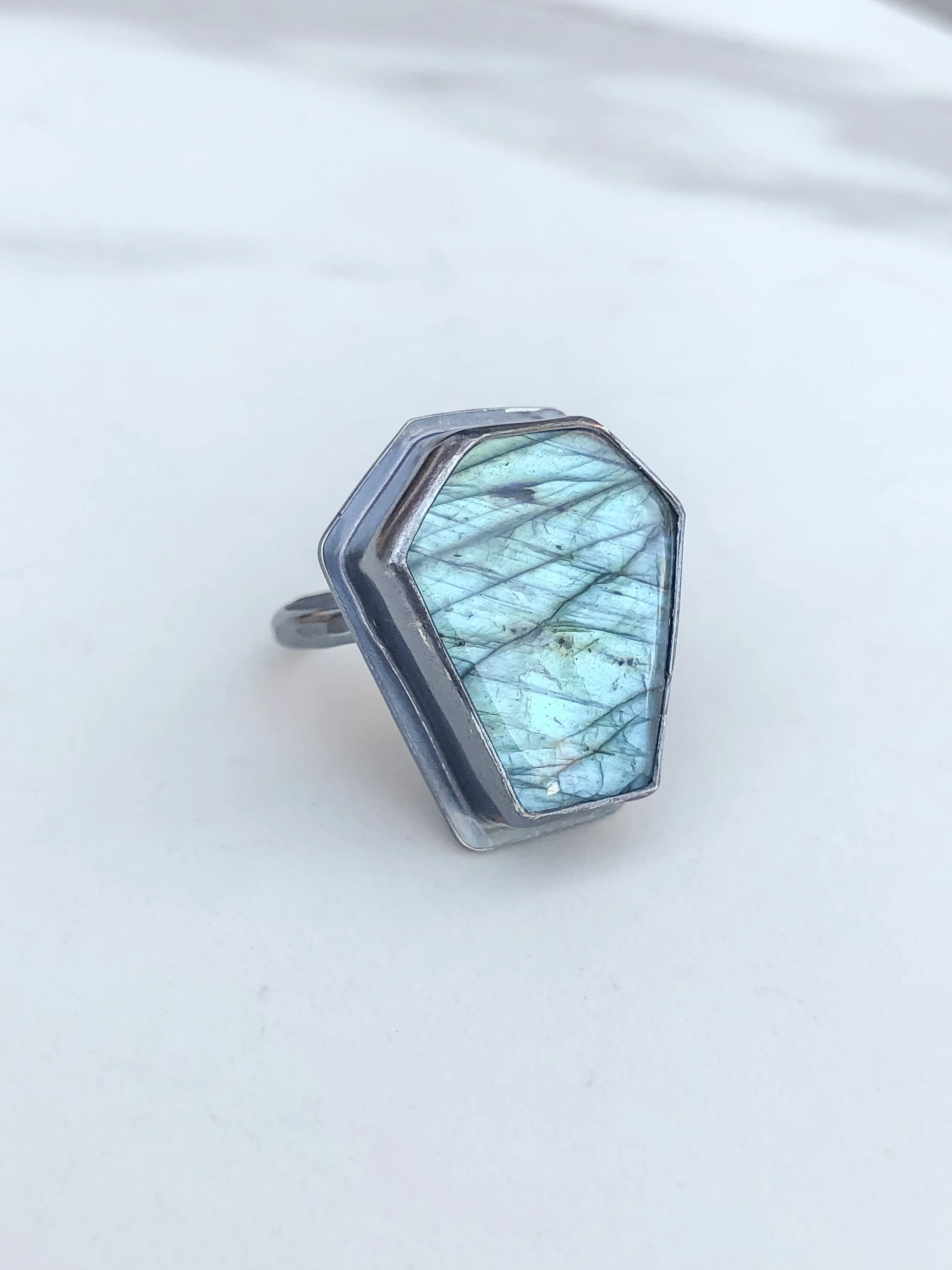 ANNABELLE LEE Labradorite Coffin Ring