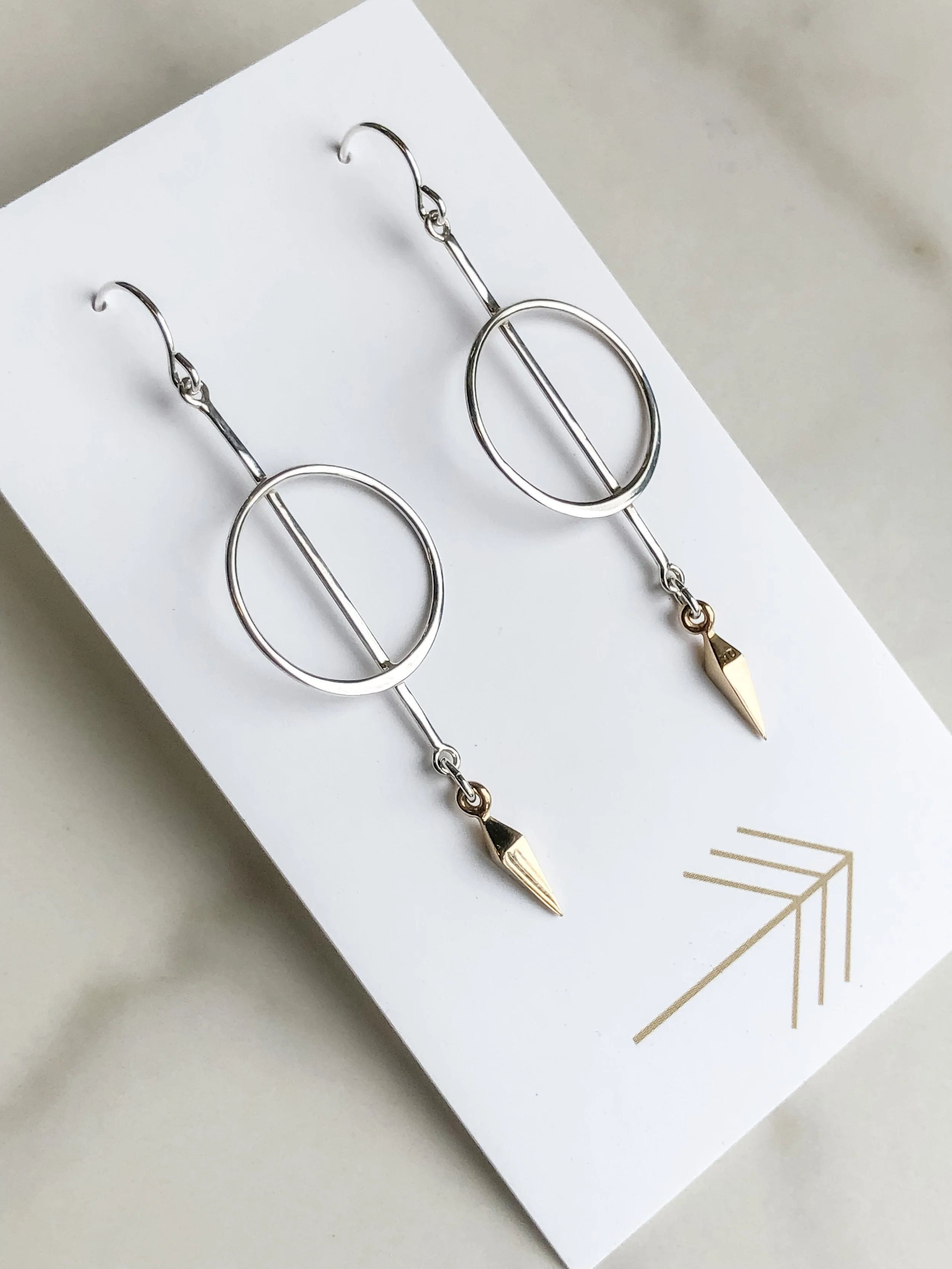 Hoop and Bar Dagger Earrings  Earrings