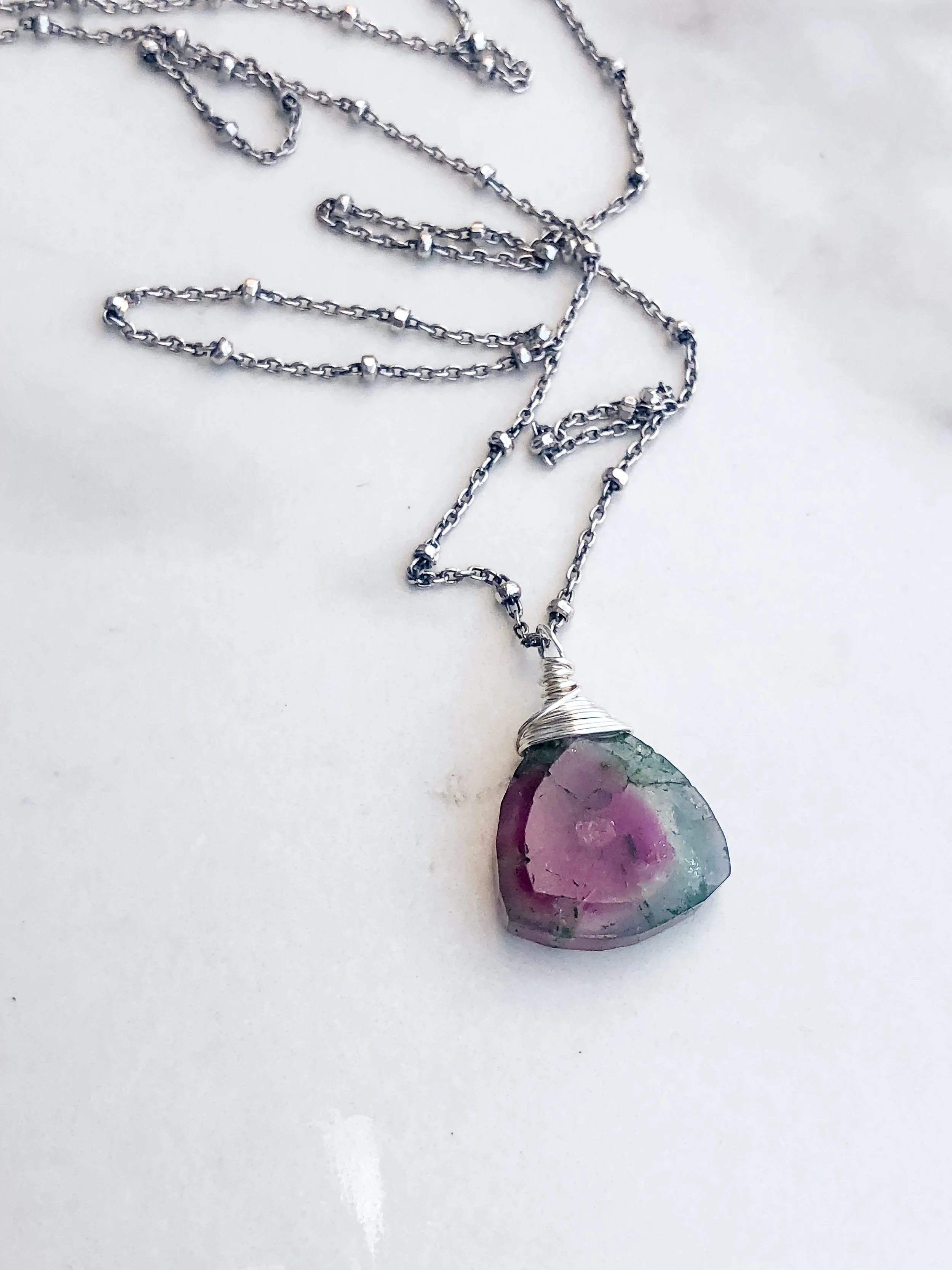 Watermelon Tourmaline Necklace