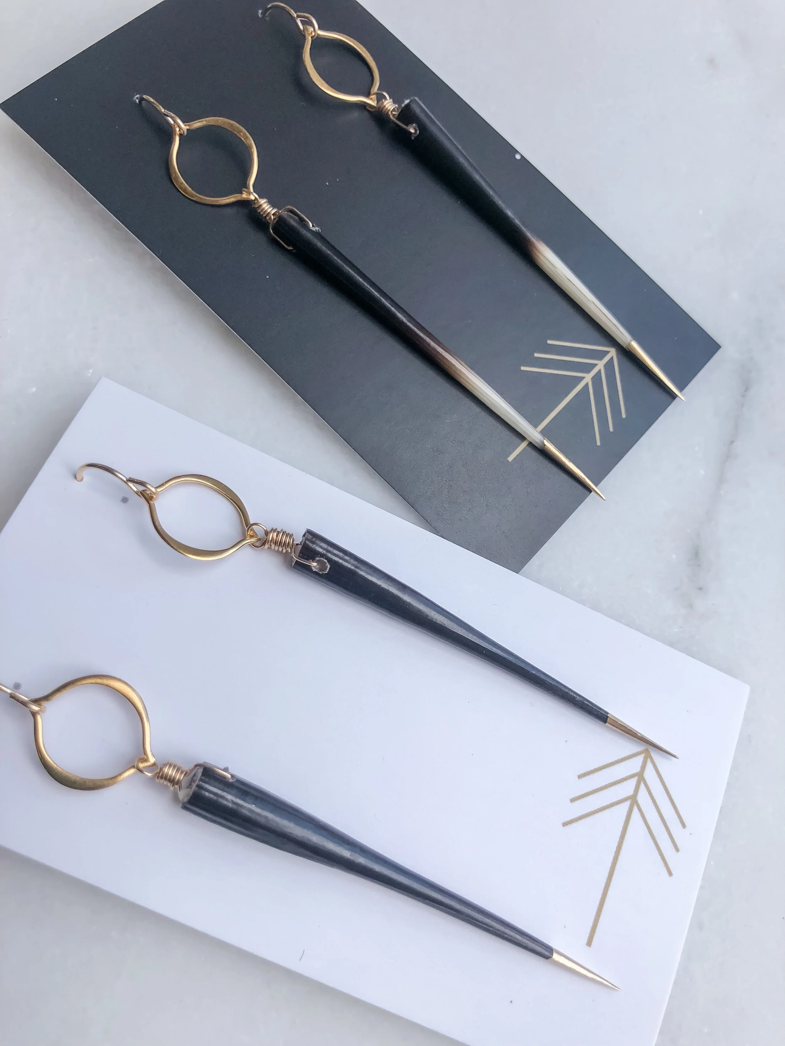 Arabesque Porcupine Quill Earrings