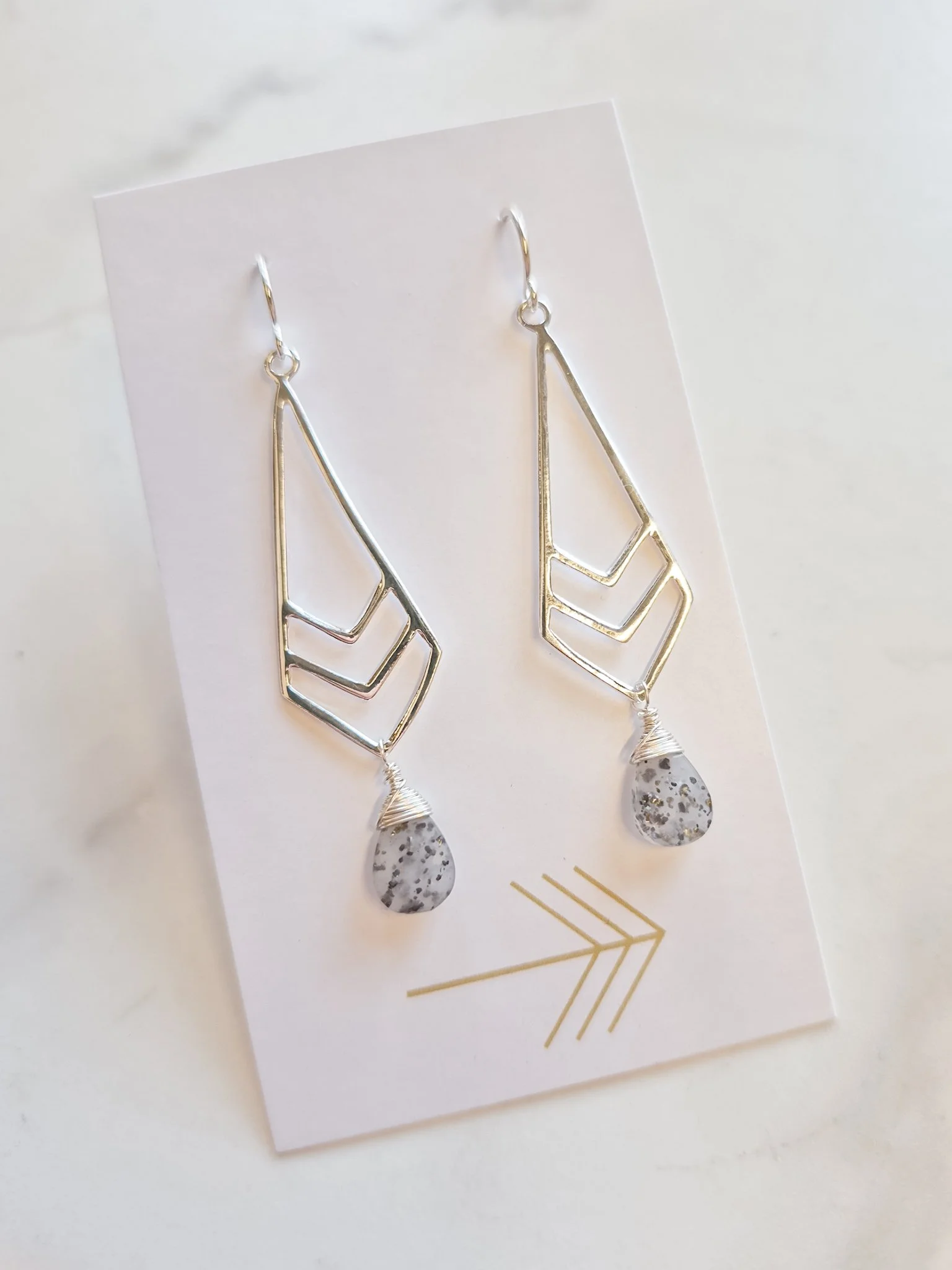 Geometric Kite Gemstone Earrings