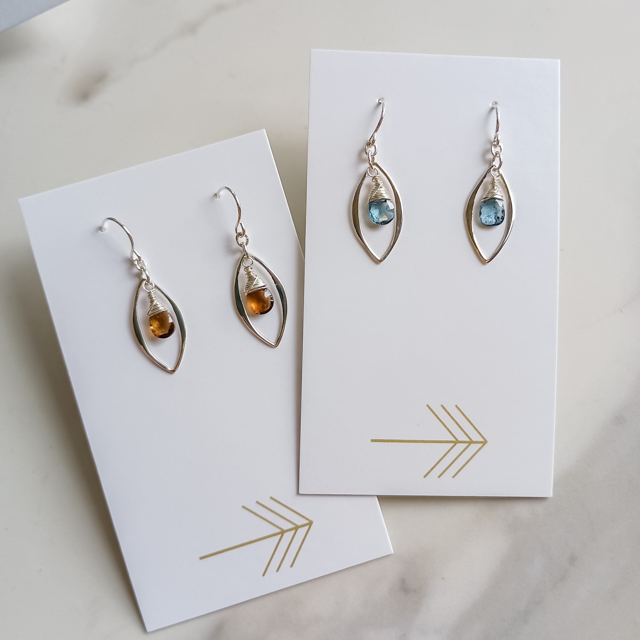 Gemstone Marquis Earrings (SM)