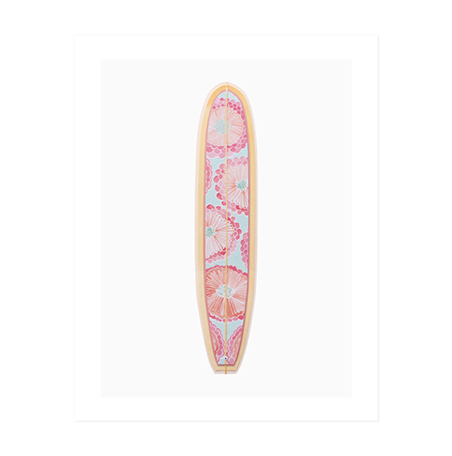 Surfboard art print by Brittani Rose Paper