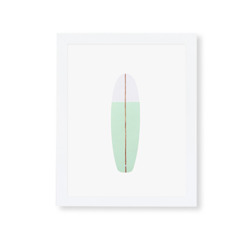 turquoise wave surfboard illustration by Brittani Rose Paper