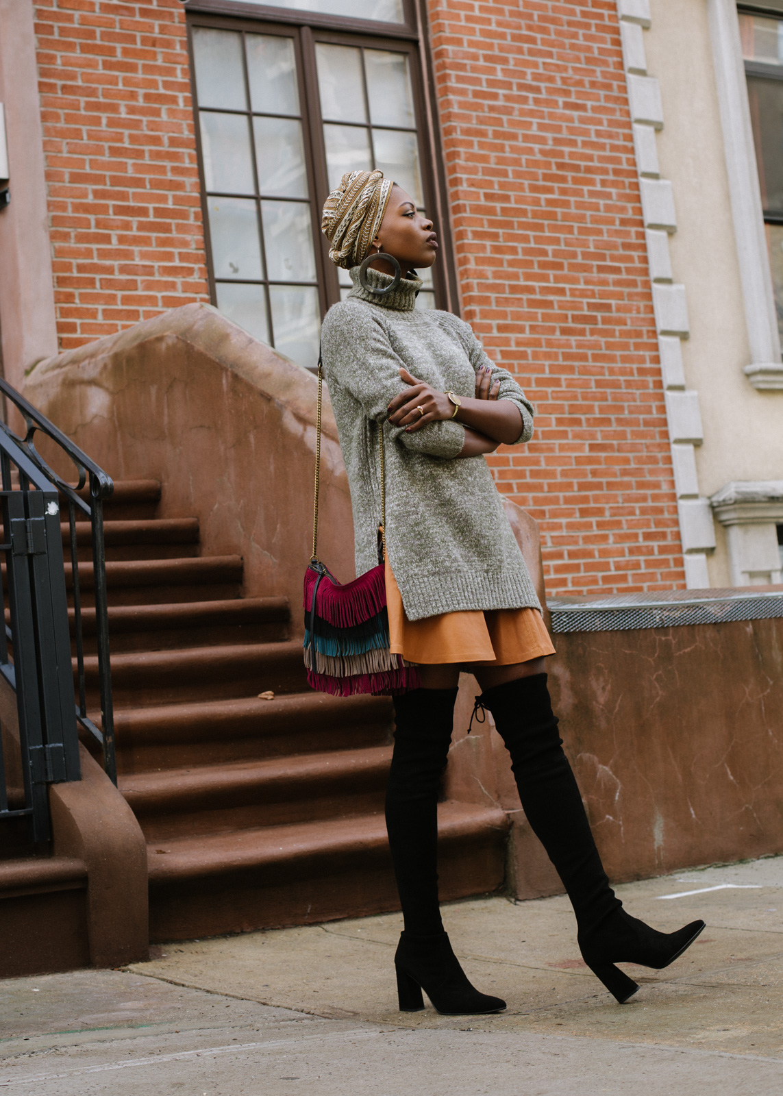 Oversized Sweater and Brown Leather Skirt \u2014 Finding Paola