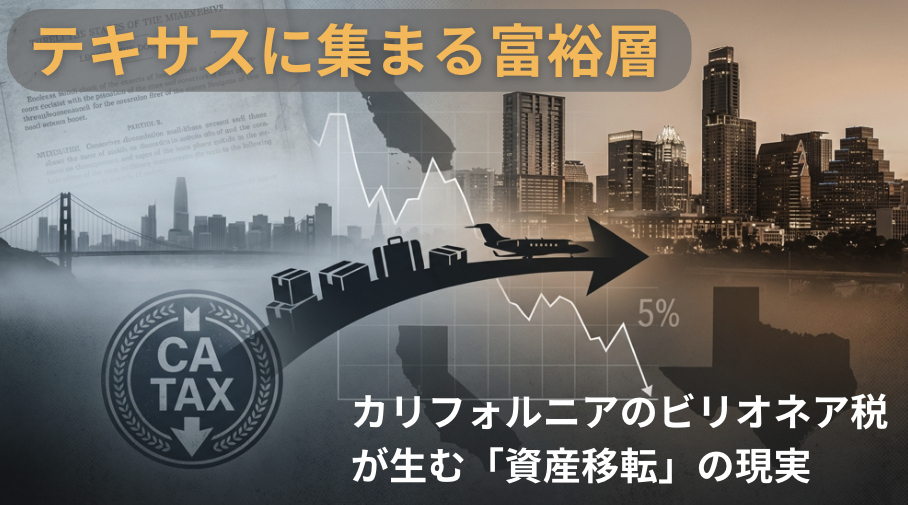 テキサスに集まる富裕層 - カリフォルニアのビリオネア税が生む「資産移転」の現実