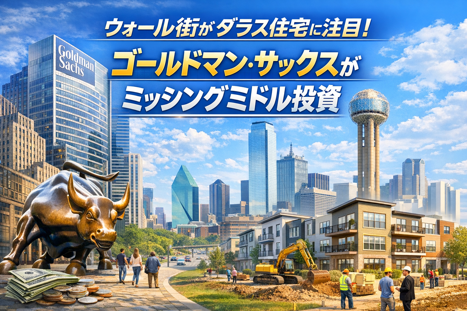 ウォール街がダラス住宅に注目！ゴールドマン・サックスがミッシングミドル投資