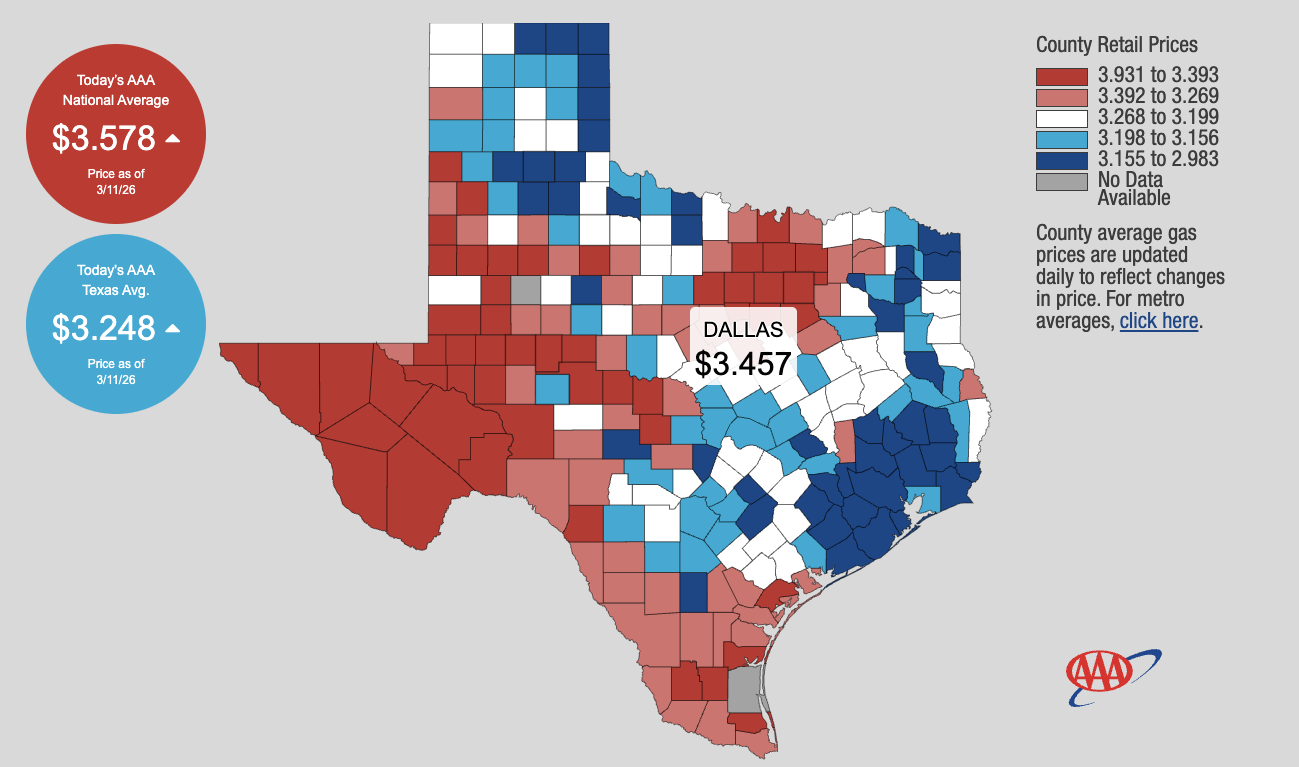 ダラスのガソリン価格急騰と過去の高騰事例【イラン情勢】