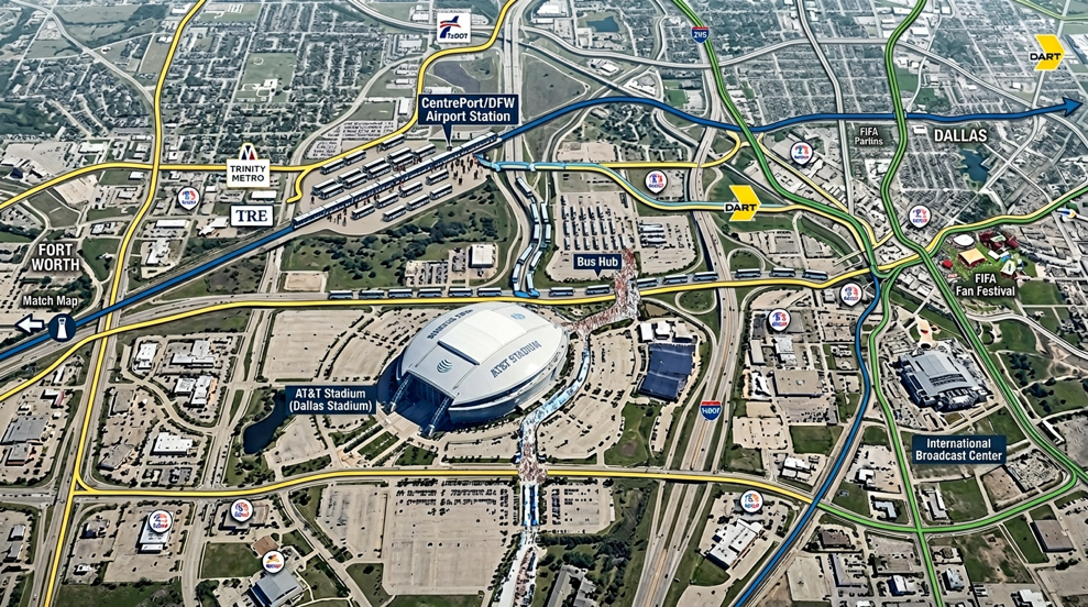 2026年W杯へ北テキサス広域交通計画　DART・TRE連携で大会輸送を強化