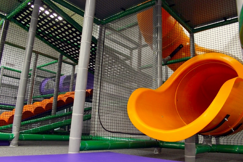 A slide at Play Away's indoor playground in London, Ontario.