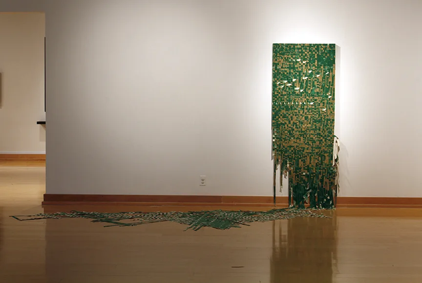 Allison Tierney "Weave" Acrylic on canvas, stretcher frame, tape
