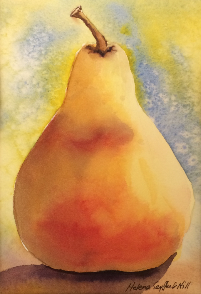 Helena Seyffert Hill | “One Pear” | Watercolor on acid-free paper | 6.5 x 4.5 in.