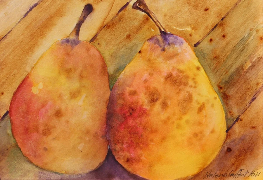 Helena Seyffert Hill | “Two Pears” | Watercolor on acid-free paper |4.5 x 6.5 in.