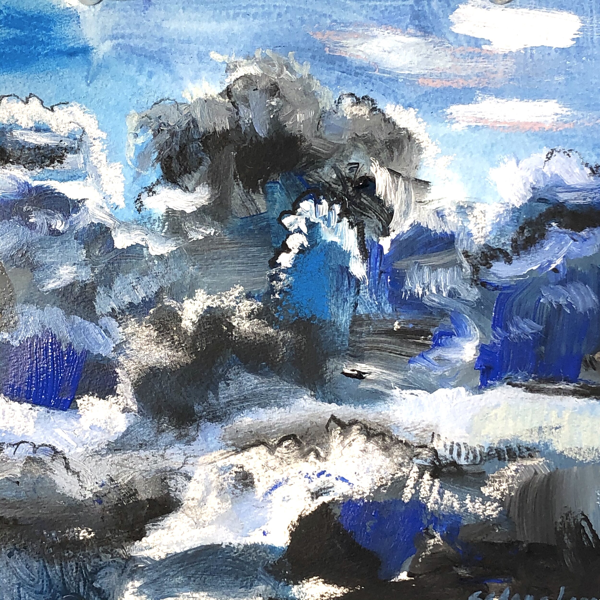 Midwest Sky II,  12" x 12",  mixed media on paper