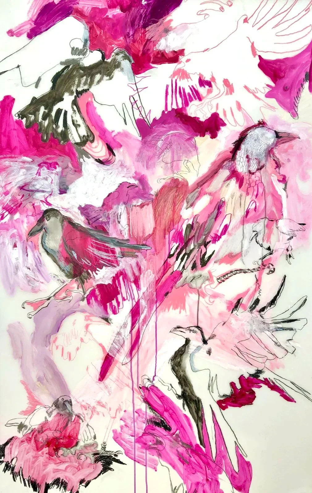 My Throat Song, original mixed media painting