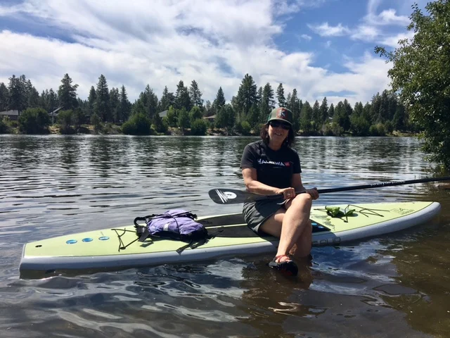 Julie's "BOARD" meetings...on the beautiful Deschutes.