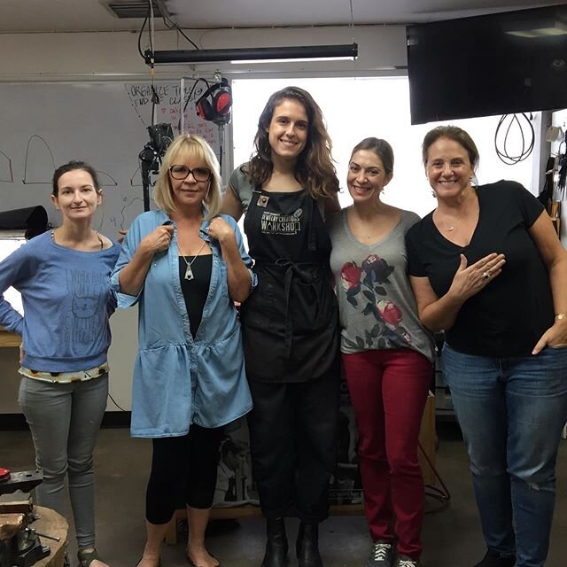 We love seeing students walk out the studio wearing their new jewelry! These ladies were so happy to have completed the Fabrication and Soldering workshop with @tashafelice 😍👏 We have some upcoming classes, 3/21, 4/8 &amp; 4/14, if you&rsquo;re rea