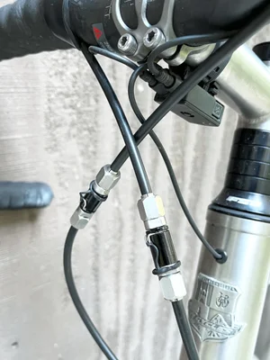 Hydraulic Brake Line Dry-Break Travel coupler, ZENO Q-Connector  TI CYCLES  FABRICATION