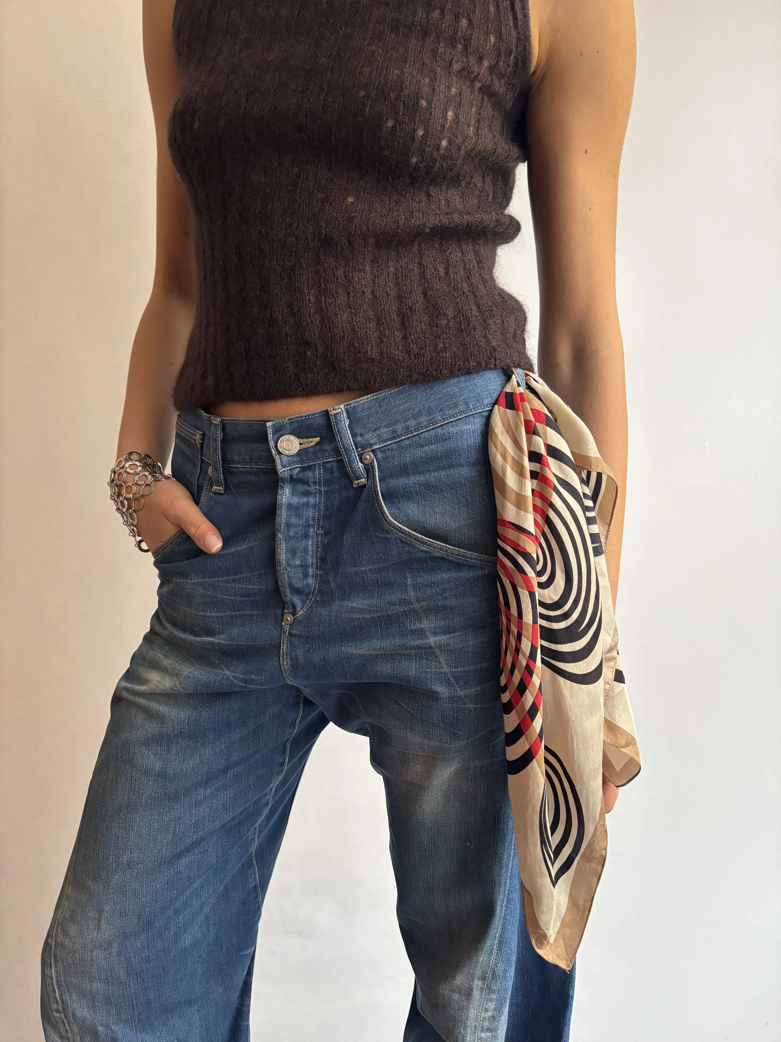 Silk Scarf in Red Loop