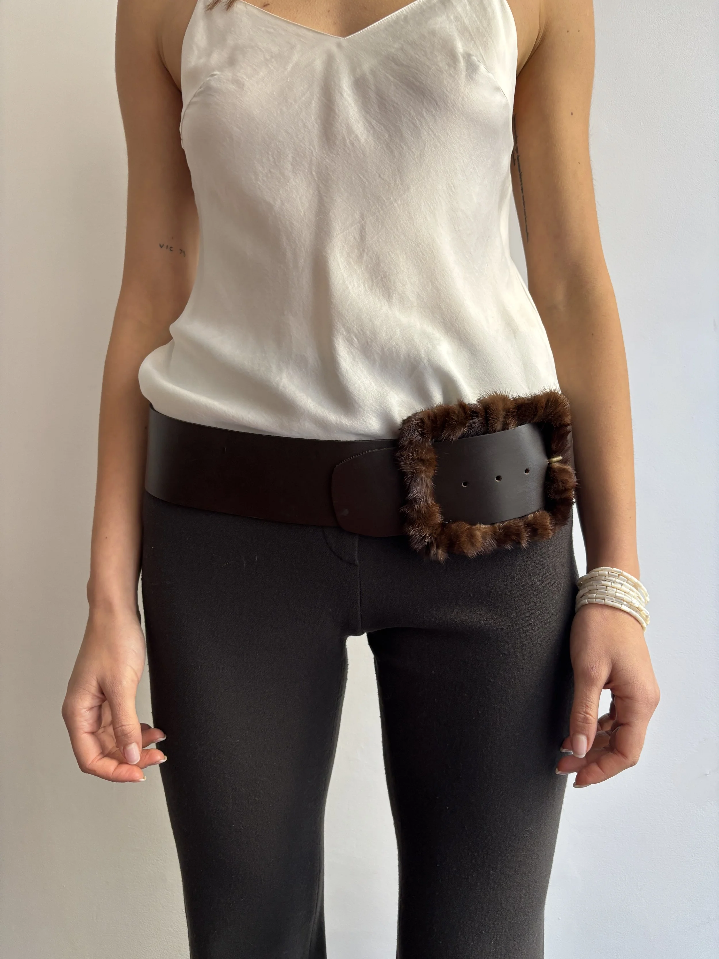 Artisan Leather Belt in Mink