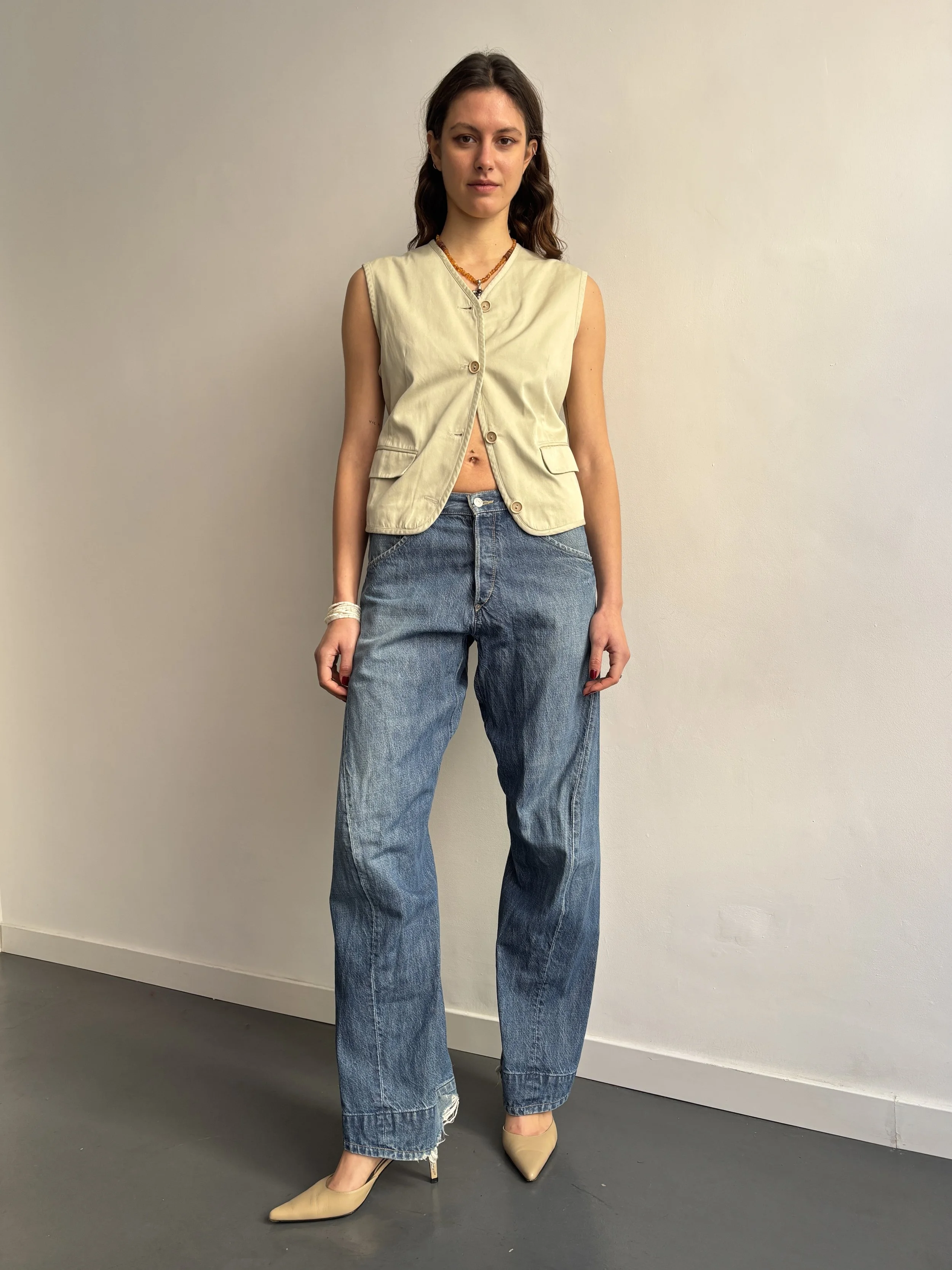 Vintage Strenesse Vest in Staw
