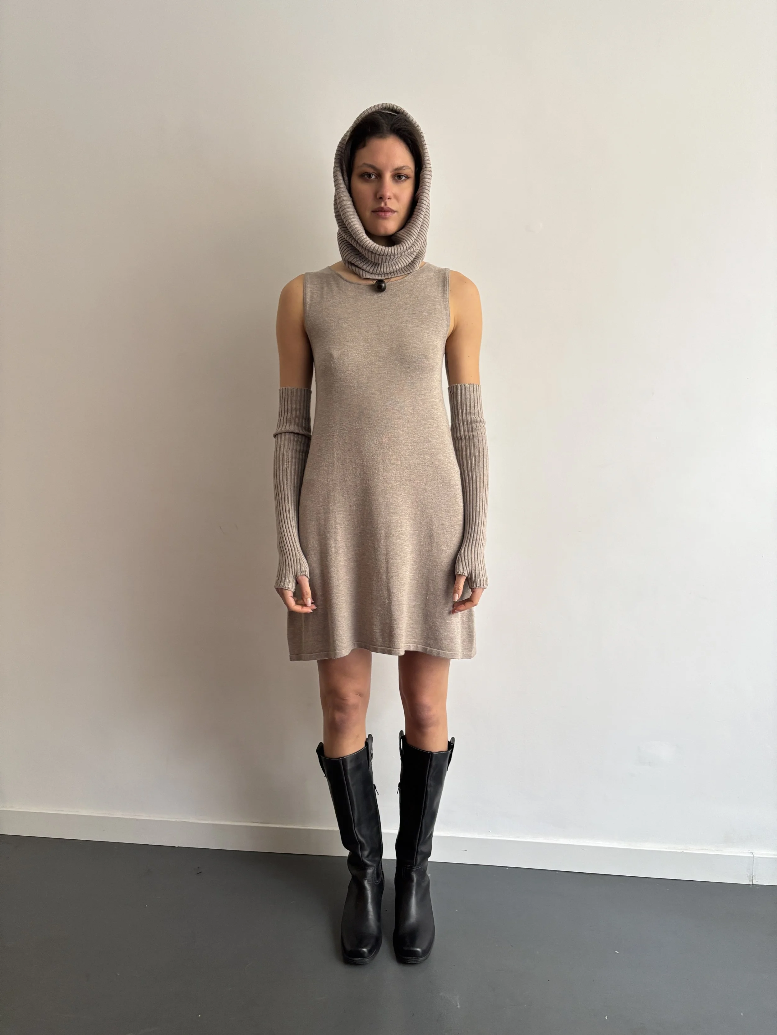 Knit Dress Set in Sand Loop