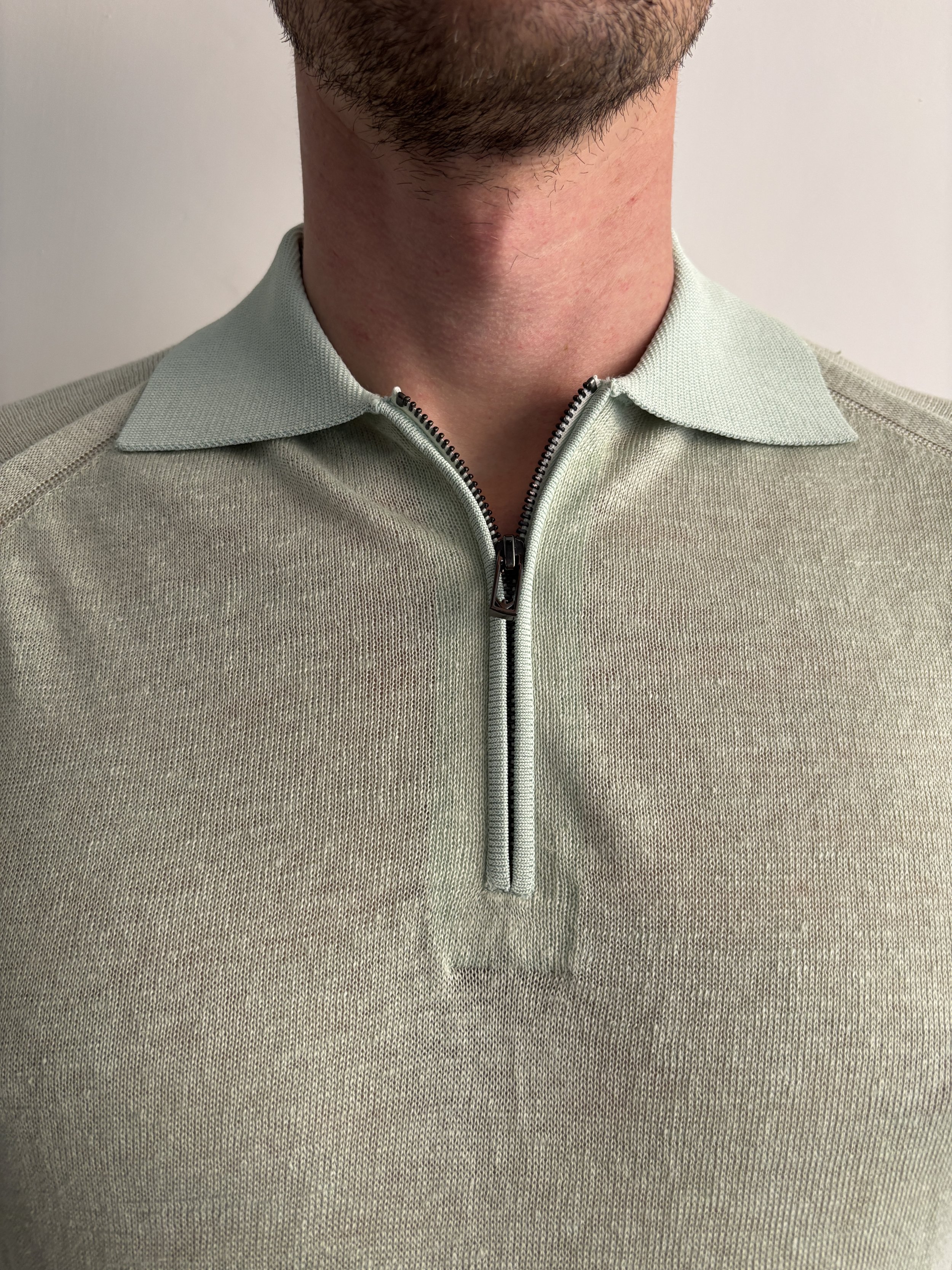 Armani Knit Polo in Eucalyptus