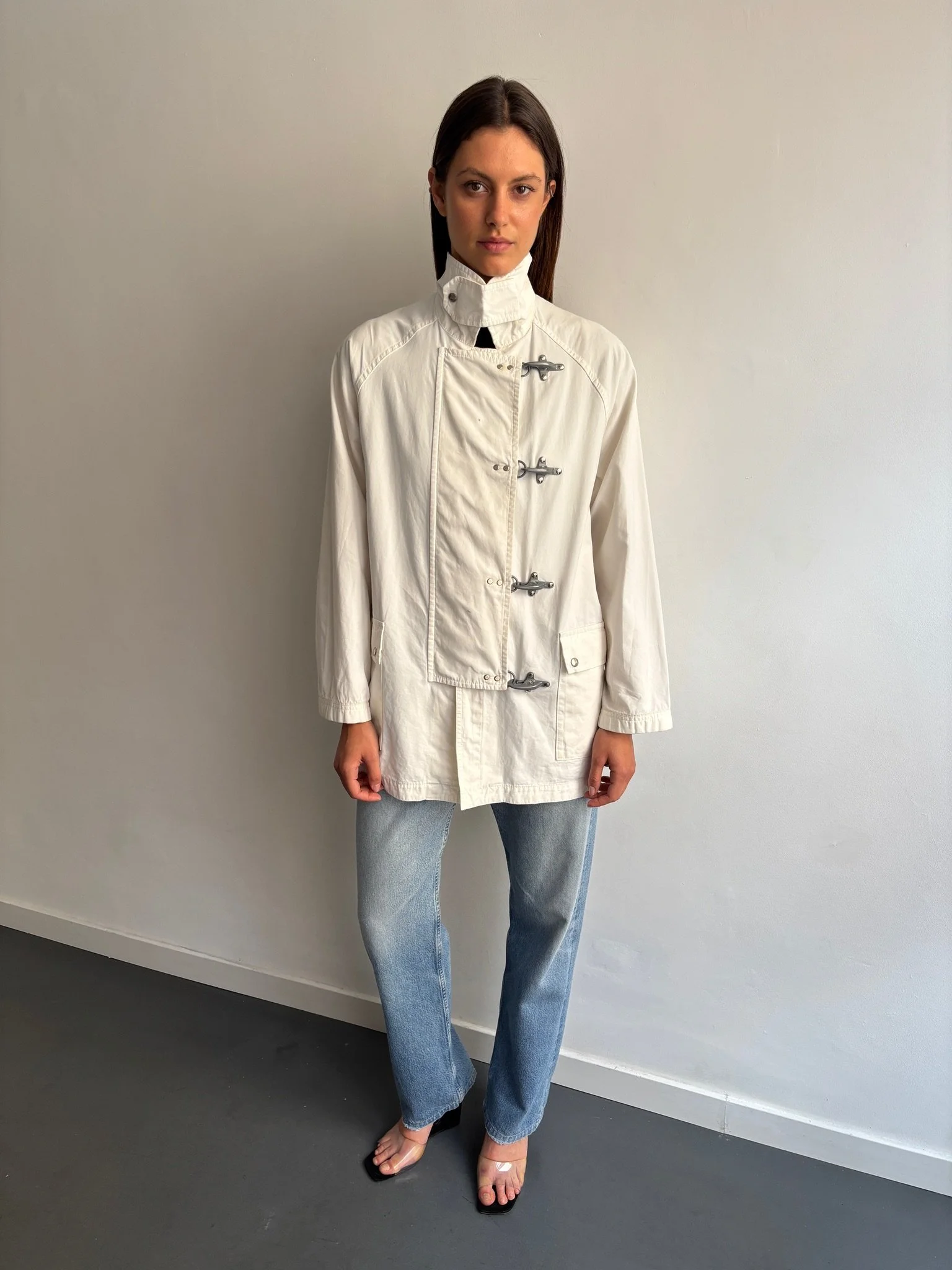 Vintage FAY Car Coat in Chalk