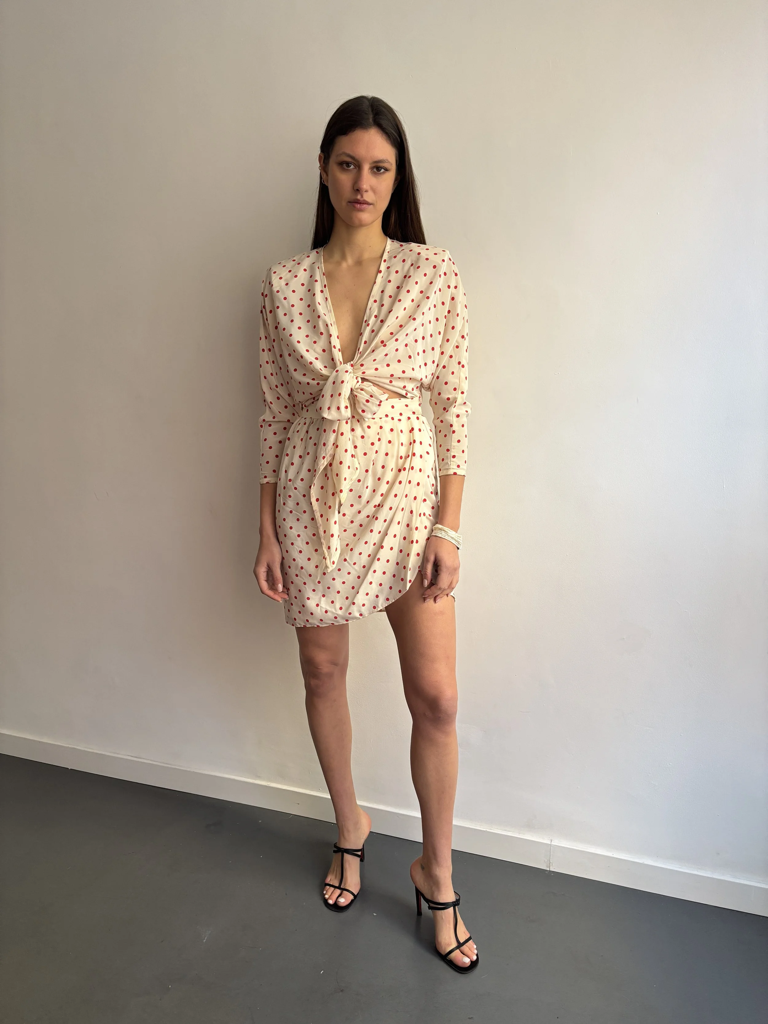 Silk Set in Cherry Dot