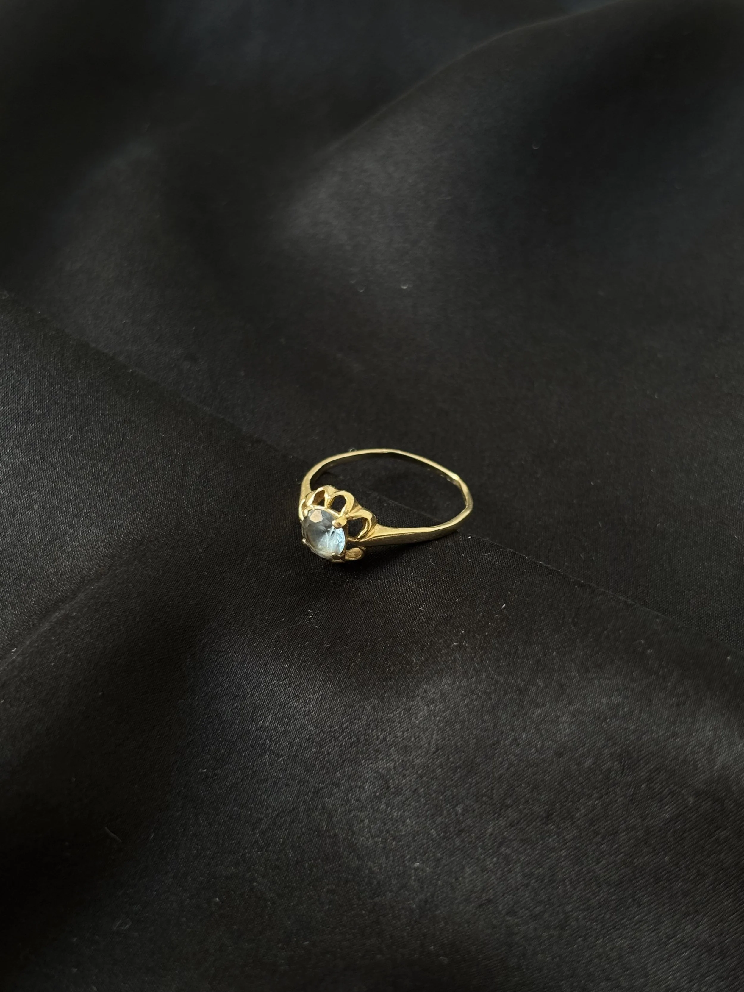 Vintage Gold and Aquamarine Ring