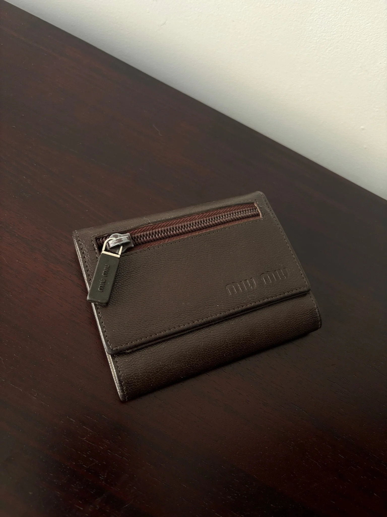 Vintage Miu Miu Wallet in Brazil Nut