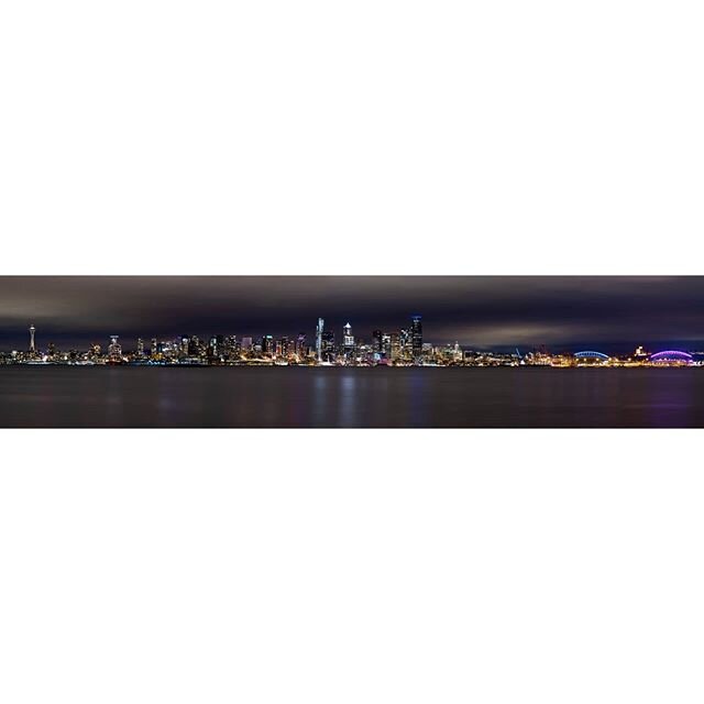 The Seattle Skyline
(Swipe for a closer view) 
Seattle, WA
Shot taken on my Nikon D850 with the Sigma 135mm F/1.8

Shot this about a month ago, and it was quite the challenge. This is 9 separate images, all 5 shot bracketed each, stitched together in